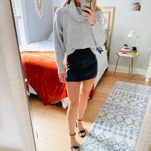 Faux Leather Button Up Skirt, size 2